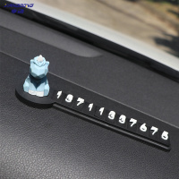 享动汽车临时停车卡挪车牌电话号码牌卡通个性临时停靠移车车载装饰女 蓝色独角兽黑色停车卡