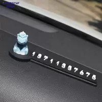享动汽车临时停车卡挪车牌电话号码牌卡通个性临时停靠移车车载装饰女 蓝色独角兽黑色停车卡