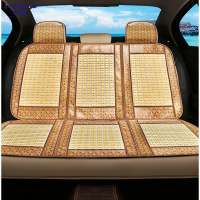 享动汽车用坐垫夏季凉垫竹夏天透气货车通风座垫凉席座椅车垫四季 [加大加宽版]后排三座-米色