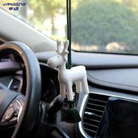 享动小清新一鹿平安汽车挂件车内吊饰可爱小鹿简约后视镜挂饰饰品女 墨绿色一鹿平安车挂