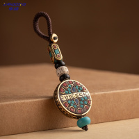 享动复古汽车钥匙扣菩提钥匙挂件平安牌包包挂饰男女手工链 款式一