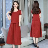 [100%棉 两件套]夏新连衣裙夏季女装宽松显瘦套装裙子文艺长裙