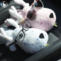 卡维妲一鹿平安情侣版 七夕爱心鹿 车饰摆件除异味 卡通竹炭包 蓝色