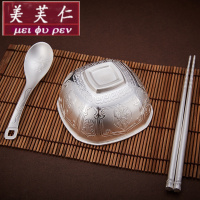 美芙仁S999足银碗筷勺三件套结婚宝宝生日儿童纯银餐具摆件收藏