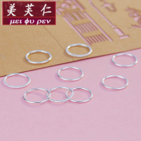 美芙仁极简足银S999小细圈素圈戒指光圈闭口环款三生三世男女情侣关节戒