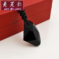 美芙仁许愿石吊坠彩虹眼黑曜石个性简约男女情侣项链时尚韩版