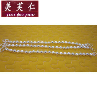 美芙仁990足银圆珠手链 男光面纯银手链 女士银手饰情侣佛珠手链