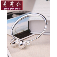 美芙仁传承纯银999脚镯铃铛手工脚链素银实心光面脚环刻字红绳宝宝