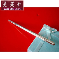 美芙仁纯手工足银扁圆身簪子实用型999纯银梭光面发簪发饰头饰品民族风