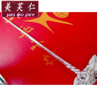 美芙仁纯手工999纯银簪子古典麻花足银发簪饰品 挽发盘发中国风实用款