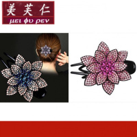 美芙仁饰季新款鸭头饰发卡女成人水钻发饰韩版优雅发饰盘发夹气质三齿夹