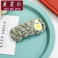美芙仁韩国网红彩色毛绒发夹森系少女边夹头饰简约羊毛羔发卡一字夹压发
