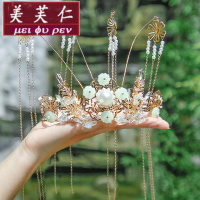 美芙仁饰季汉服发冠古风头饰流苏步摇发饰凤冠古代秀禾新娘配饰头冠饰品