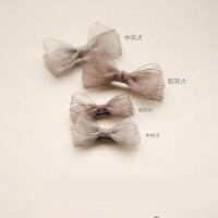 美芙仁灰色刚刚好~欧根纱蝴蝶结发夹 顶夹发饰头饰韩国 情人节