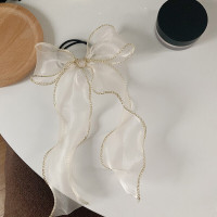 美芙仁仙气撞个满怀啦~早春发夹女蝴蝶结飘带纱 发圈韩国发饰头饰女发绳