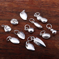 美芙仁 足银瓜子吊坠纯银9999坠子diy配件实心亮面项链手链挂件花生饰品