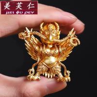 美芙仁 纯铜尼泊尔密宗护法金翅大鹏鸟吊坠法器佛像挂坠降魔杵大号项链定制寓意