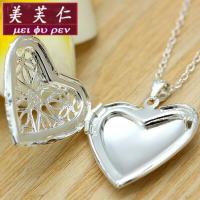 美芙仁DIY相盒项链水滴爱心项链镂空吊坠可打开放小照片纪念寓意