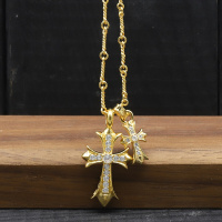 美芙仁s925纯银镶钻项链女 韩版时尚镀金锁骨链雪梨克洛心同款尅罗心