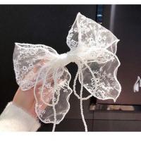 网红夏季绑发珍珠蕾丝蝴蝶结发带女韩版外戴百搭汉服女纯色jk头花