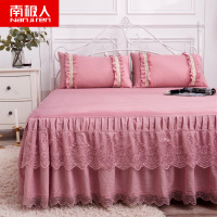 南极人(NanJiren)家纺 韩式蕾丝床裙单件公主风床罩1.5米1.8m床群罩花边保护套防滑