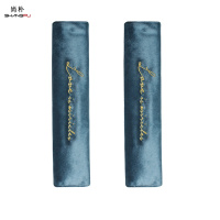 尚朴汽车安全带护肩套一对柔软毛绒卡通可爱车用保险带防磨套内饰套装 丝绒护肩-蓝色(2个)