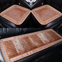 尚朴汽车坐垫夏季凉垫竹片用夏天透气货车座垫凉席车用座椅冰丝车垫 竹片方垫3件套-咖色