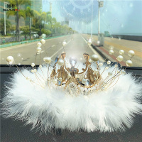 尚朴汽车装饰车内摆件高档皇冠网红车内中控台装饰品车饰摆件女可爱 女神皇冠(毛绒款)