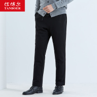 坦博尔新款冬季保暖羽绒裤男外穿直筒弹力加厚休闲裤TA200035