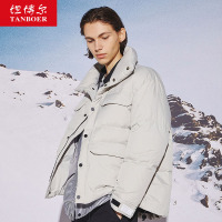 坦博尔2021工装羽绒服男短款立领大口袋保暖外套潮TA202321