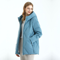 坦博尔女士羽绒服女中老年连帽中长保暖外套女TB201558