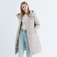 坦博尔女士羽绒服女时尚保暖连帽中长款修身外套女潮TB201710