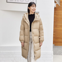 坦博尔女式羽绒服中长款连帽多色时尚休闲轻暖羽绒服外套TD216736