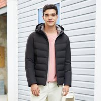 坦博尔2021新款男士休闲无缝压胶羽绒服防寒外套秋冬保暖连帽男装