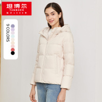 坦博尔羽绒服女短款连帽休闲面包羽绒服百搭外套TD216336