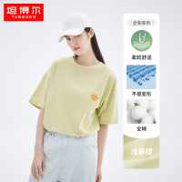 坦博尔2022夏季新款T恤女圆领卡通半袖全棉短袖女装TD262022