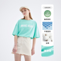 [100%棉]22新款夏装慵懒风日系短袖T恤女宽松上衣打底衫TD2620212