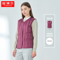 坦博尔2022新款中老年妈妈款羽绒马甲短款大码宽松V领舒适坎肩