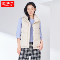 [商场同款]坦博尔羽绒马甲女新款2022时尚潮流立领保暖加厚背心外搭TB330032