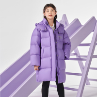 [安心绒]2022新款儿童羽绒服长款加厚连帽简约运动印花童装TC331600