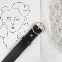 盛世尼曼ins风皮带女士牛仔裤腰带时尚百搭装饰裤带黑色男细款小简约韩版