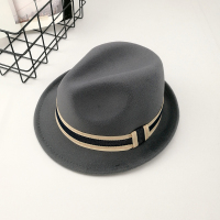 盛世尼曼韩版毛呢帽子女士复古黑色小礼帽爵士帽男秋冬英伦毡帽百搭遮阳帽帽子