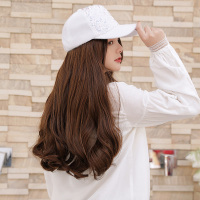 盛世尼曼帽子假发一体女时尚夏天网红长卷发带鸭舌帽夏季2020新款潮流春秋帽子
