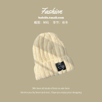 盛世尼曼米白毛线帽秋冬针织帽韩国韩版潮保暖防寒网红百搭日系米色帽子女帽子