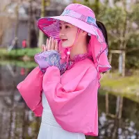 盛世尼曼骑车遮阳帽帽子女夏天农活韩版太阳帽百搭脖子防晒面纱遮脸的夏季