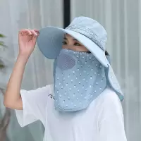 盛世尼曼采茶帽春夏防晒遮阳帽女防晒面罩遮脸户外骑车凉帽太阳帽帽子
