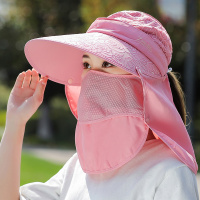 盛世尼曼遮阳帽女夏骑车遮脸大檐太阳帽户外采茶凉帽干农活防晒帽帽子