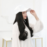 盛世尼曼长发帽子一体假发帽子夏天戴帽子的假发白色夏季新款潮流棒球帽