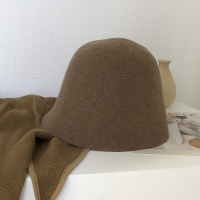 盛世尼曼敏哒 柔软舒服耐看 毛针织复古光板渔夫帽保暖大地色系盆帽子帽子