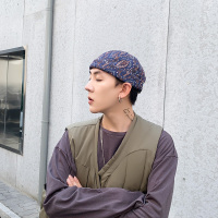 盛世尼曼日系腰果复古瓜皮帽男士四季贝雷雅痞帽子男潮人街头无檐地主帽